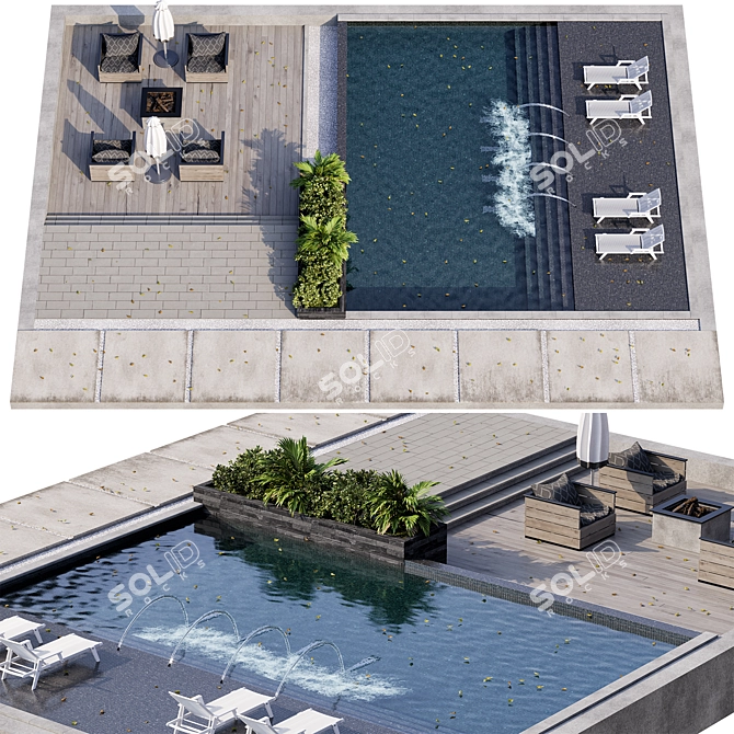 Luxury Pool 26: 3D Model for V-Ray and Corona Render 3D model image 1