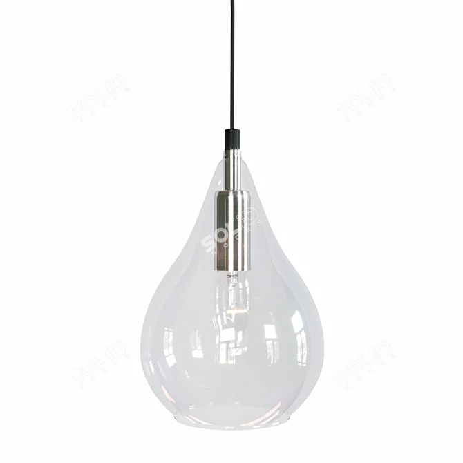 OMAR Pendant: Elegant Chrome & Clear Glass 3D model image 1