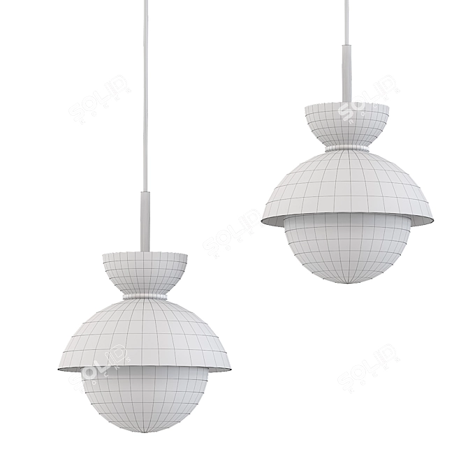 Sleek Nordic Pendant Lamp 3D model image 2