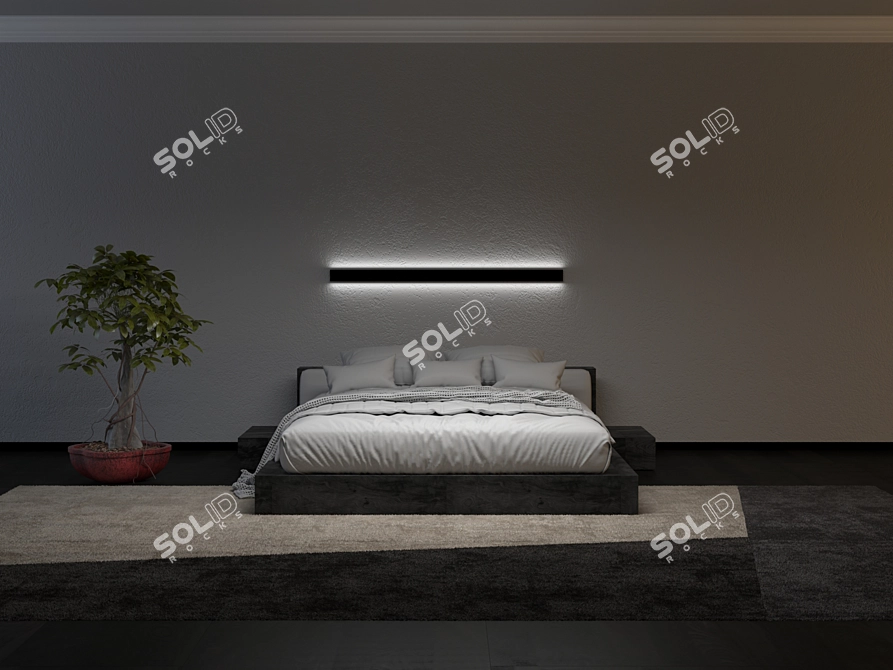 OmniWall: Adjustable Wall Lamp with Remote Control 3D model image 3