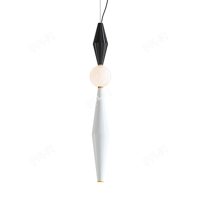 Sleek Gamma F Pendant Light 3D model image 1