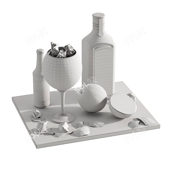 Stylish 6-Piece Cocktail Jin Set 3D model image 6