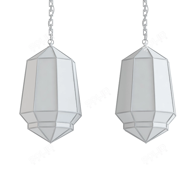 Elegant Glass Pendant Light 3D model image 2