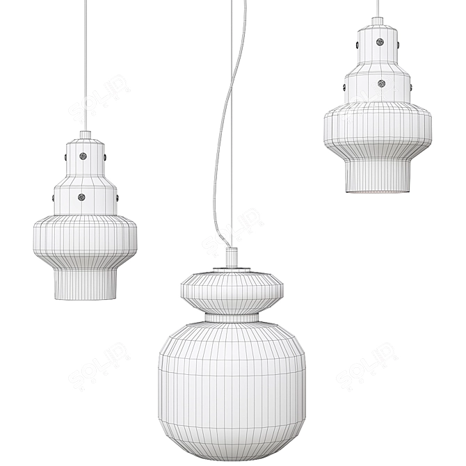 Anzazo Eddy: Elegant Hanging Pendant Light 3D model image 2