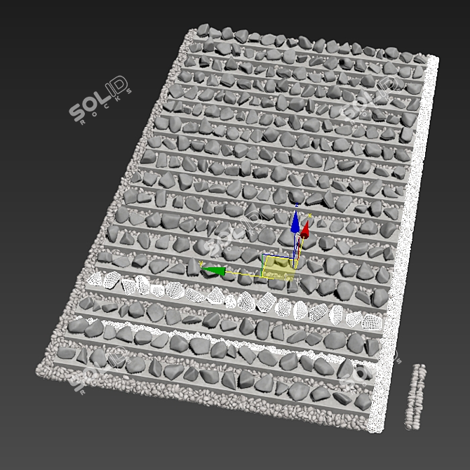 Smooth Pebble Stone Tile 3D model image 6