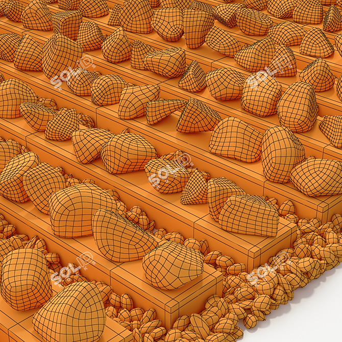 Smooth Pebble Stone Tile 3D model image 7