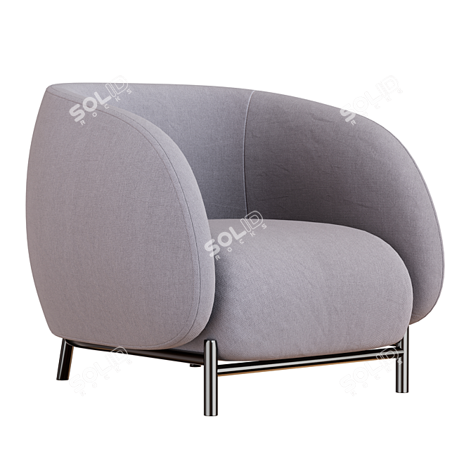 Cider Edition Curl Armchair: Sleek and Stylish Seat 3D model image 1