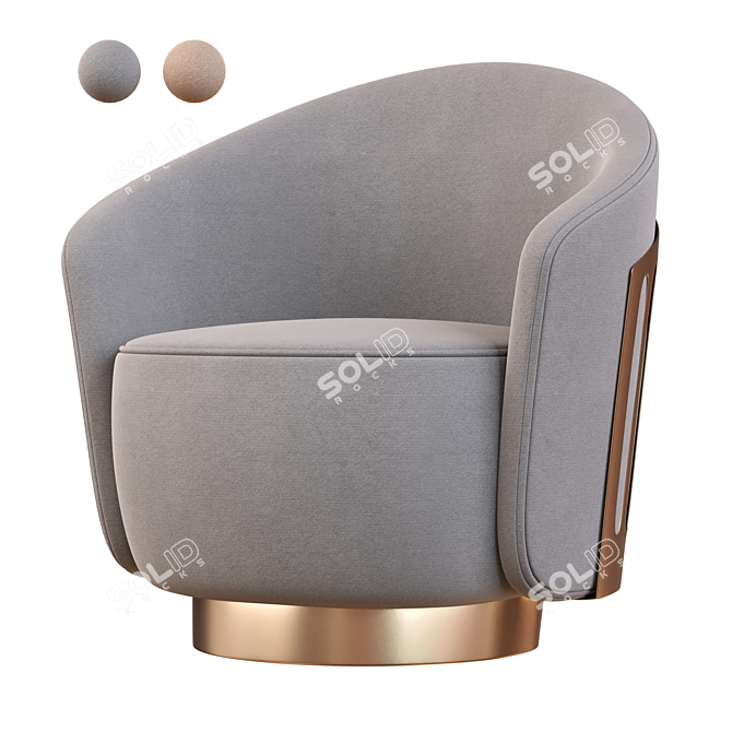 Elegant Giorgio Armchair 3D model image 1