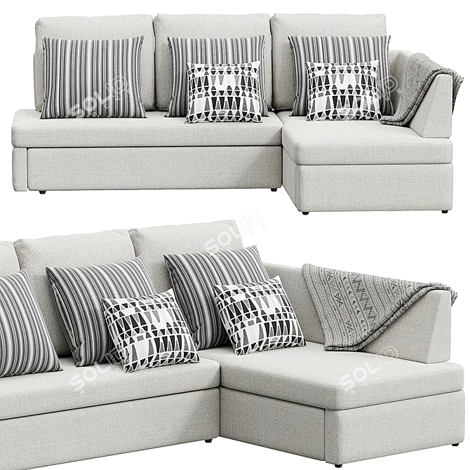 Gessen Corner Sofa: Stylish & Spacious 3D model image 1