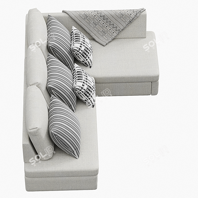 Gessen Corner Sofa: Stylish & Spacious 3D model image 3