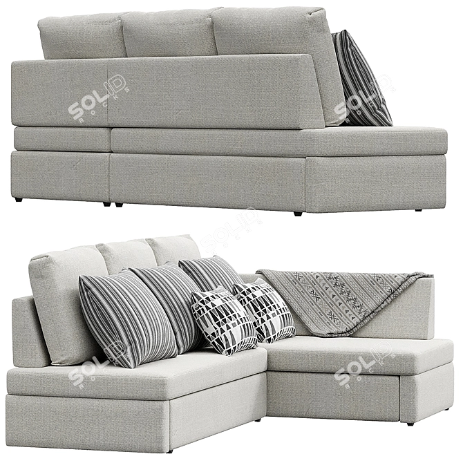 Gessen Corner Sofa: Stylish & Spacious 3D model image 4