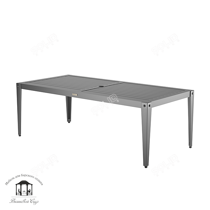 Modern Gray Leon Dining Table, 214cm 3D model image 1