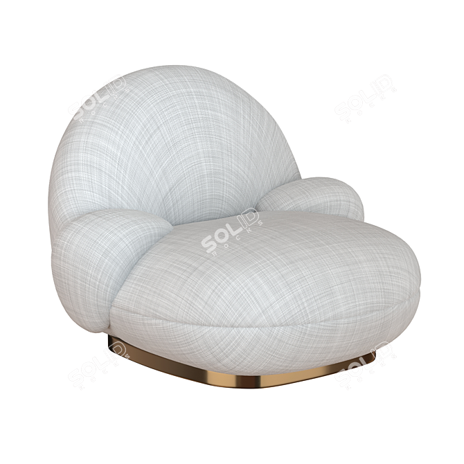 Elegant Ivory Pacha Lounge Chair 3D model image 1