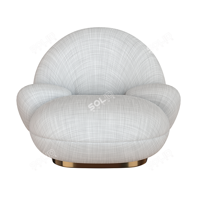 Elegant Ivory Pacha Lounge Chair 3D model image 3