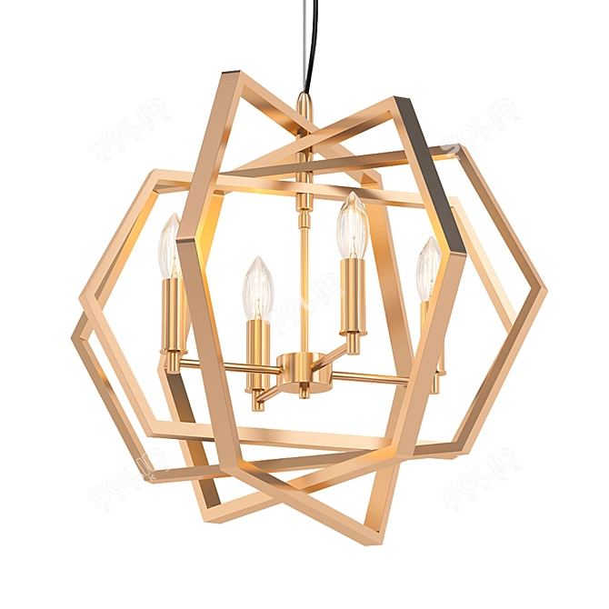 Damaris Gold Chandelier: Elegant Illumination 3D model image 1