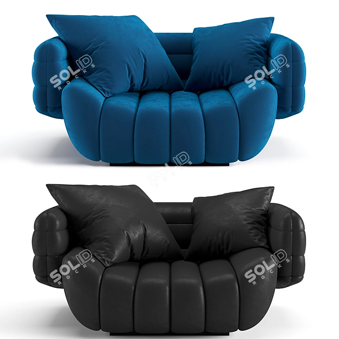 Luxury Tactile Armchair by Baxter 3D model image 2