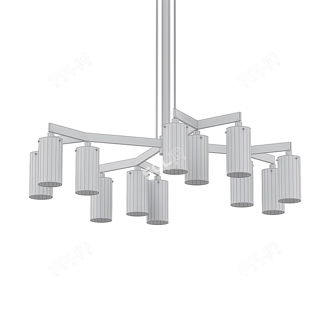 Elegant Charleroi Chandelier 122cm 3D model image 2