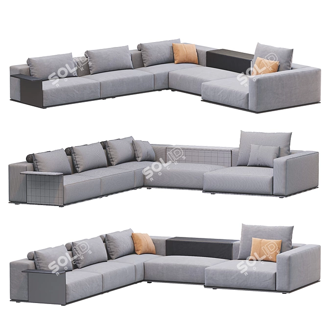 Poliform Westside Sofa: Elegant and Modern 3D model image 3