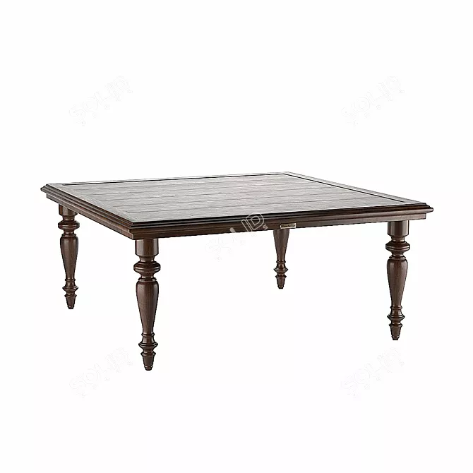 Colonial Square Coffee Table - Albero Collection 3D model image 1