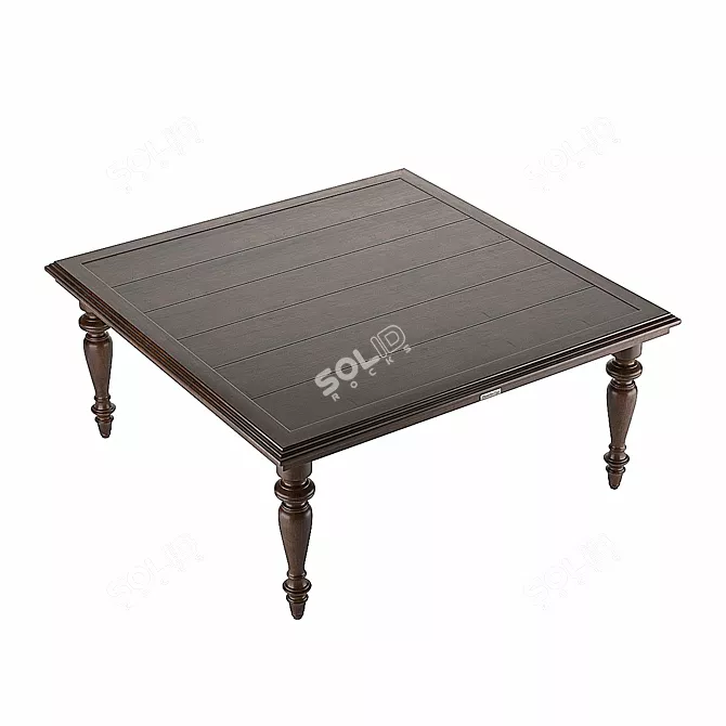 Colonial Square Coffee Table - Albero Collection 3D model image 2