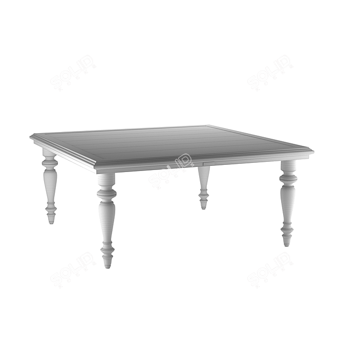 Colonial Square Coffee Table - Albero Collection 3D model image 3