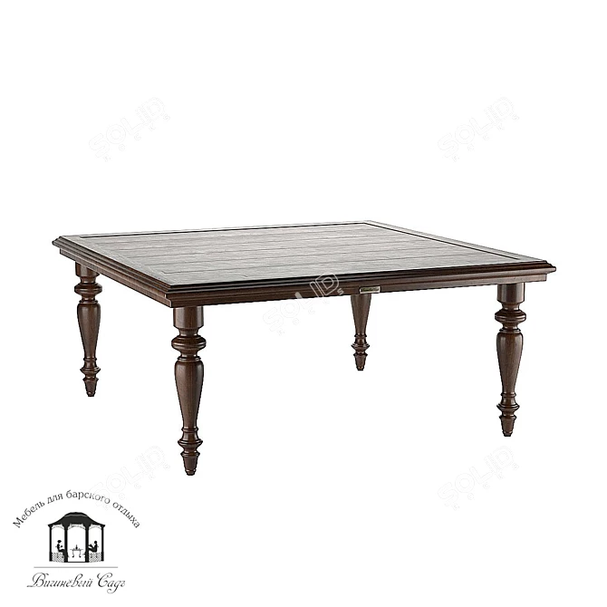 Colonial Square Coffee Table - Albero Collection 3D model image 4