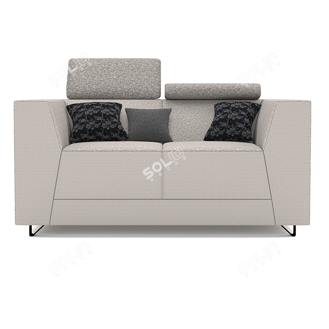 Elegant 2017 Loveseat Sofa 3D model image 1