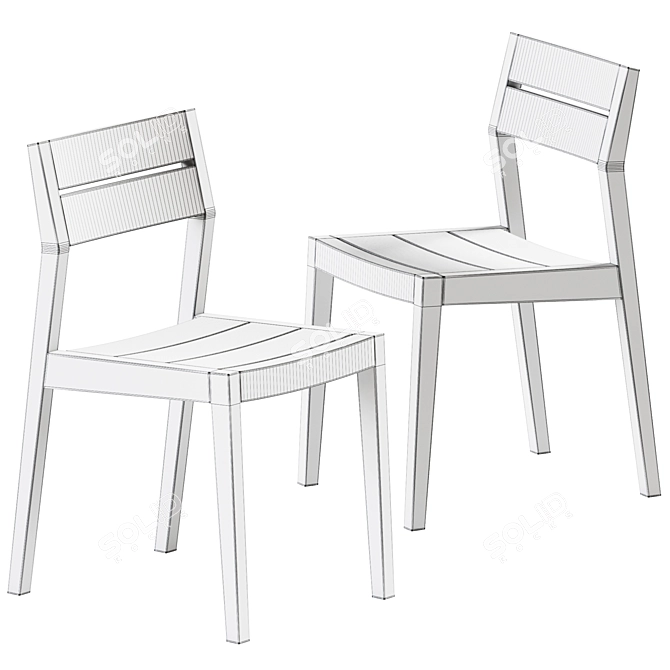 Teak EX 1 Outdoor Chair: Stylish and Durable 3D model image 2