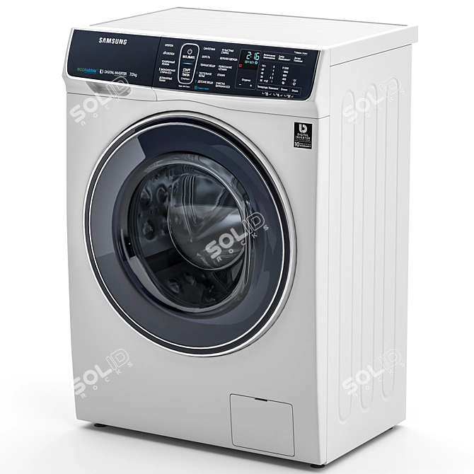 Samsung WW5100R Front Load Washing Machine 3D model image 3