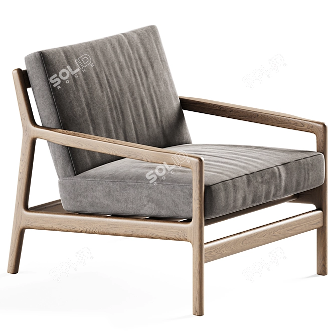 Teak Jack Outdoor Lounge Chair: Stylish Garden Seating 3D model image 1