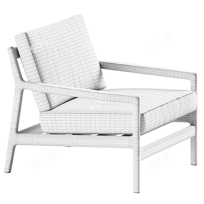 Teak Jack Outdoor Lounge Chair: Stylish Garden Seating 3D model image 3