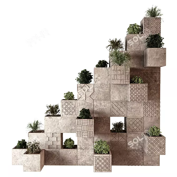 Space-Saving DIY Planters for Small Gardens 3D model image 1