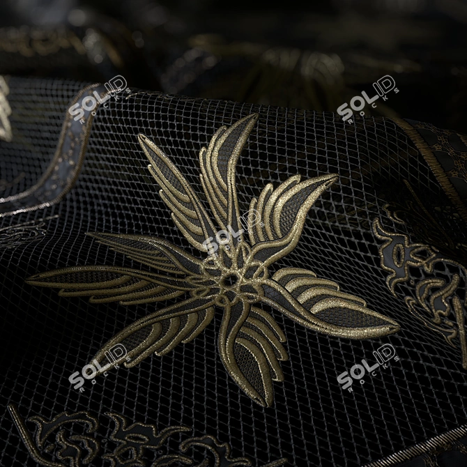 Lace Embroidery 05: Procedural PBR Fabric 3D model image 1