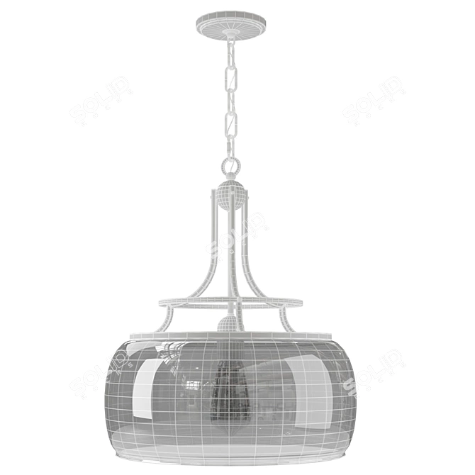 Elegant Charleston Brushed Nickel Pendant 3D model image 3