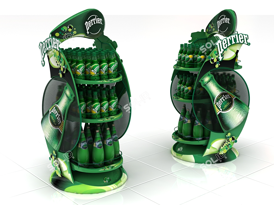 Versatile Floor Display for Exhibiting Perrier & More 3D model image 1