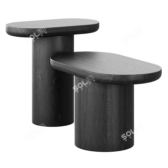 Porto High & Low Side Table 3D model image 1