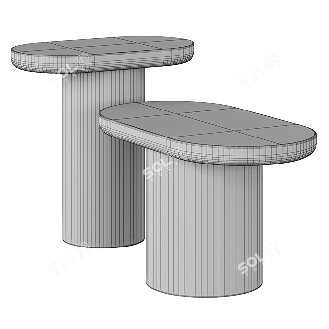 Porto High & Low Side Table 3D model image 4