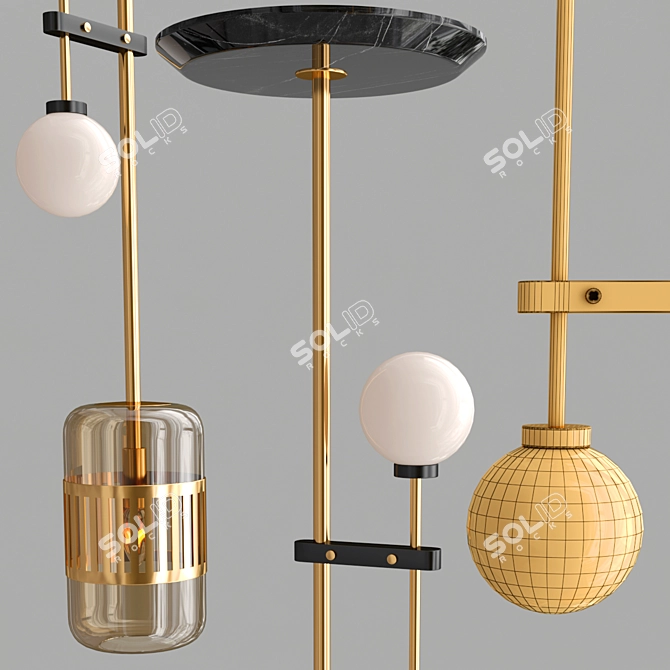 Modern Trait FL Pendant Lamp 3D model image 2