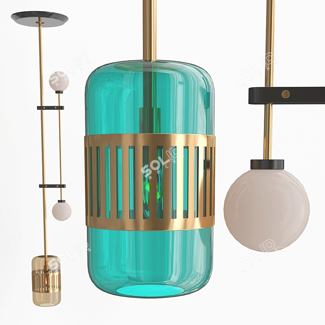 Modern Trait FL Pendant Lamp 3D model image 3