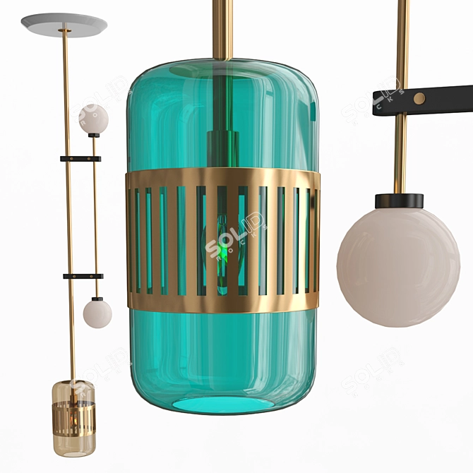 Modern Trait FL Pendant Lamp 3D model image 5