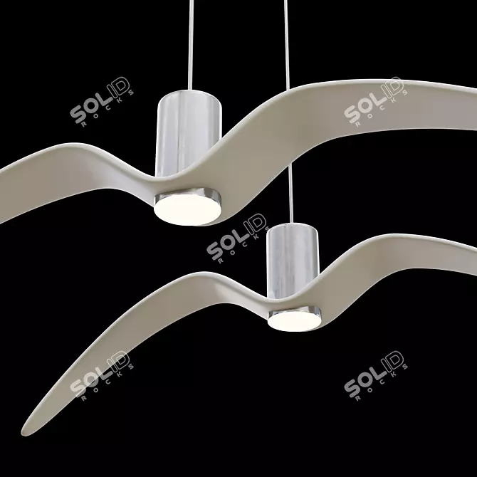 Brokis Night Birds White Pendant Light 3D model image 1
