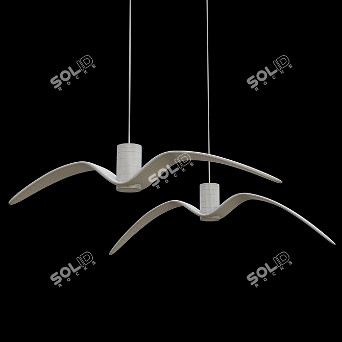 Brokis Night Birds White Pendant Light 3D model image 3