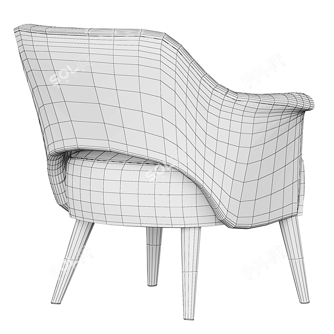 Contemporary Tirolo WINGS Armchair 3D model image 7