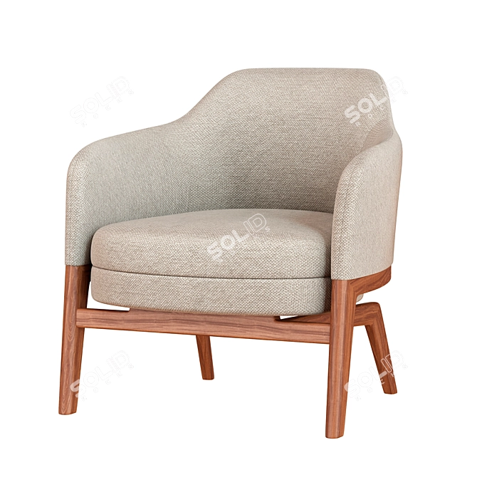 Elegant Macaron Armchair for Chic Comfort 3D model image 2
