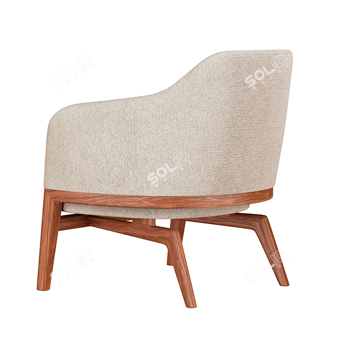 Elegant Macaron Armchair for Chic Comfort 3D model image 5