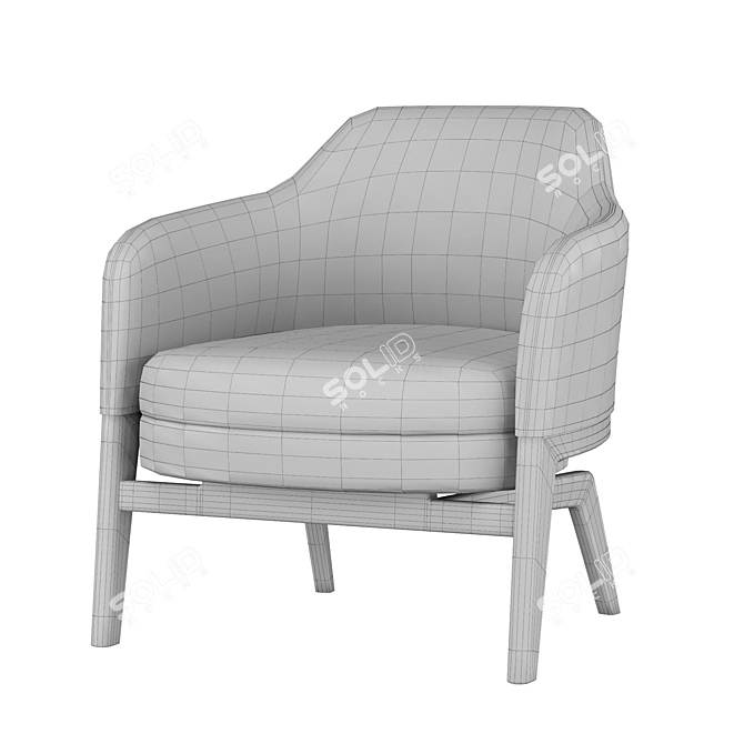 Elegant Macaron Armchair for Chic Comfort 3D model image 6