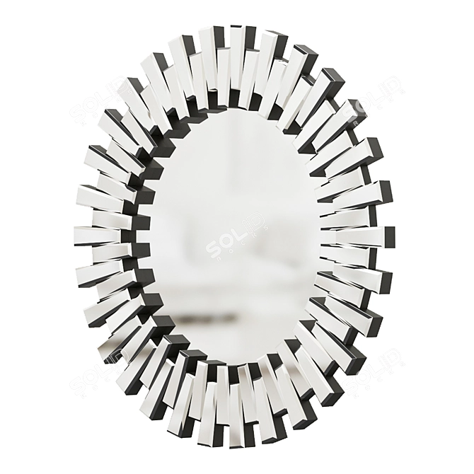 Sunbeam Round Wall Mirror 3D model image 1