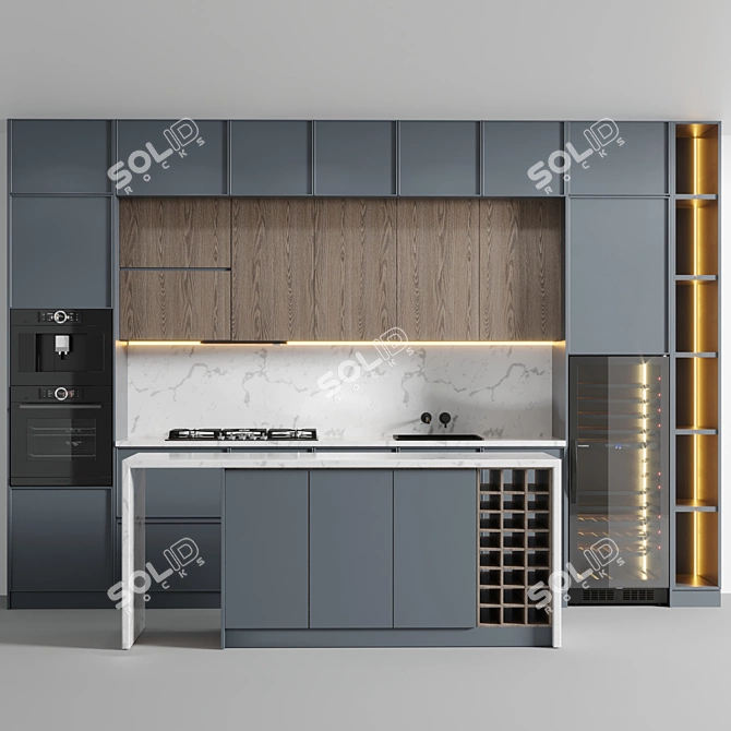 Bosch Kitchen No 18 - Versatile and Stylish Kitchen Appliance 3D model image 1