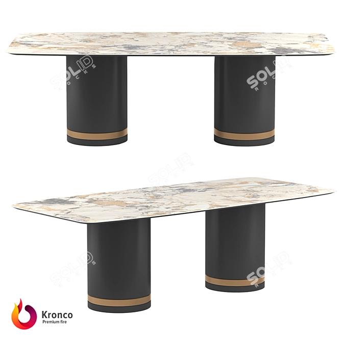 Versatile Kronco Verdi Porcelain Dining Table 3D model image 1