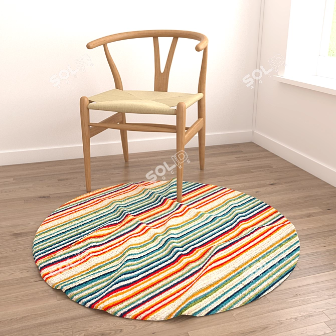 Round Rug Set - 6 Variations 3D model image 2